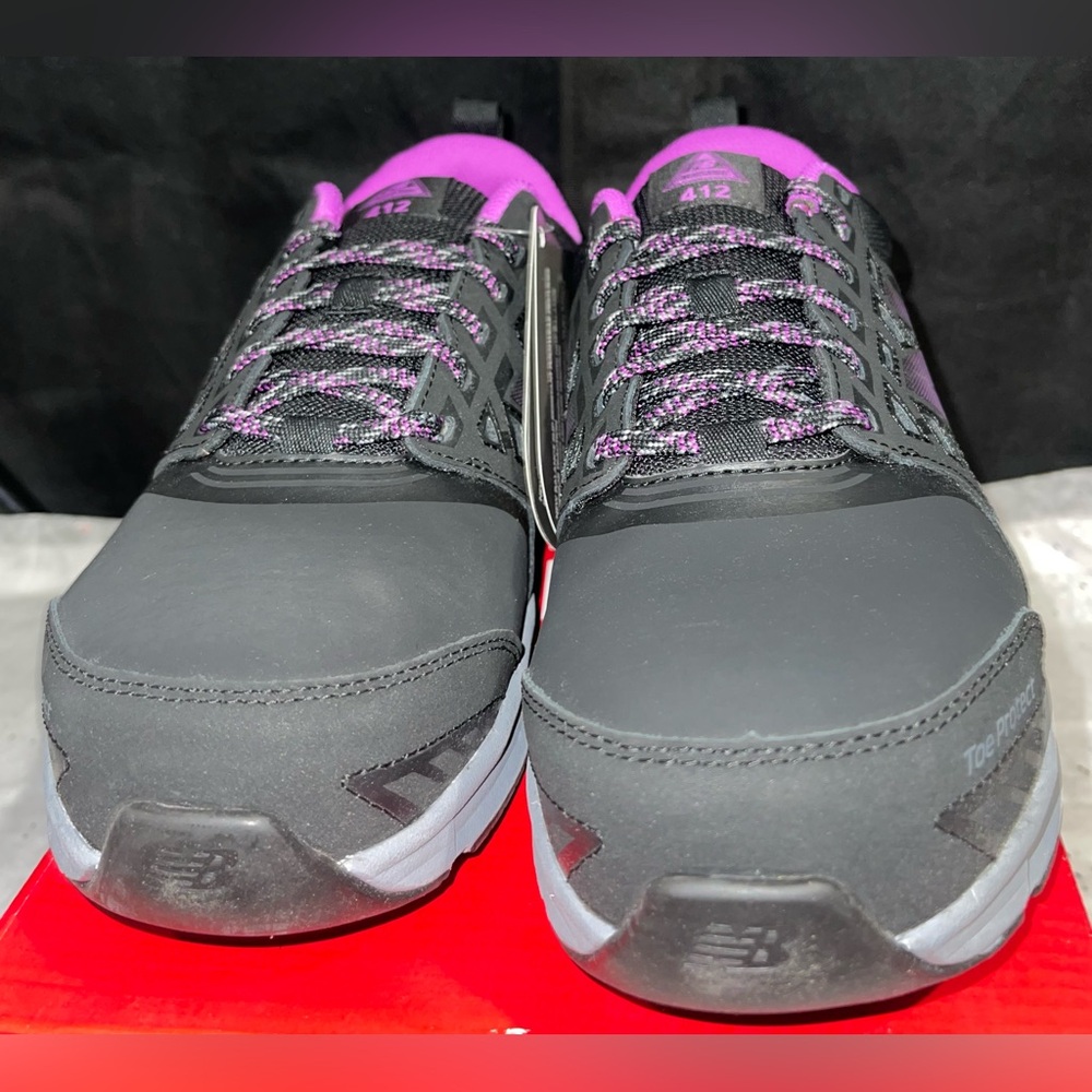 New Balance Work Shoes Womens Size 10.5D 412v1 Black Alloy Toe Slip Resistant